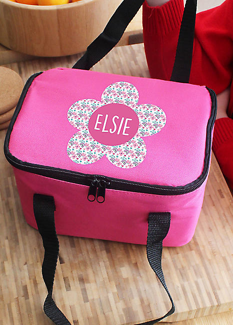 Personalised Momento Personalised Flower Pink Lunch Bag