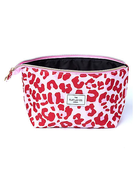 Pink Leopard Drawstring Makeup Essential Pouch by The Flat Lay Co