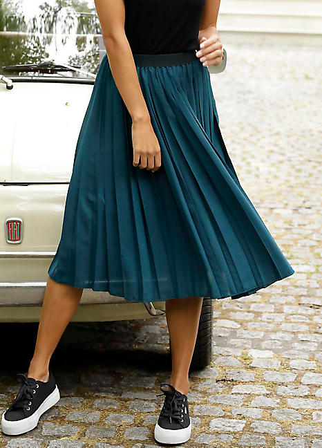 Pleated Midi Skirt by LASCANA | Look Again