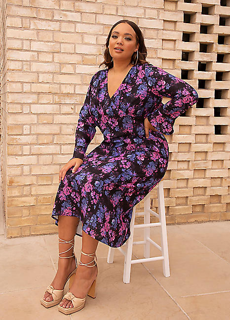 Chi chi floral outlet print midi dress