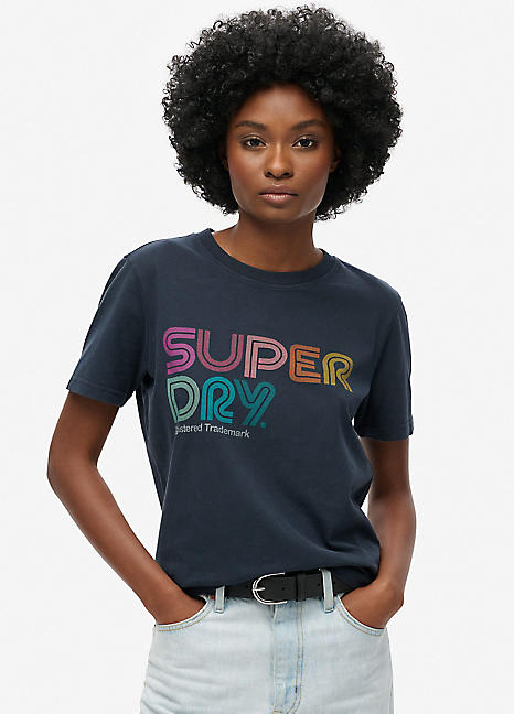 Rainbow Logo Short Sleeve T Shirt by Superdry Look Again