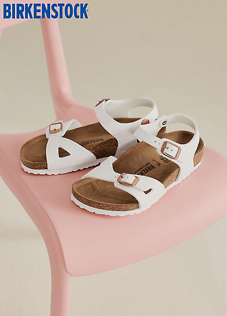 Rio Kids Birko Flor White Sandals by Birkenstock