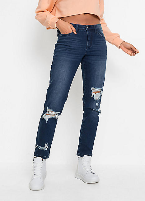 topshop ripped pocket detail mom jeans