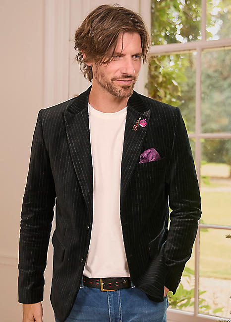 Rockstar Black Velvet Blazer by Joe Browns Look Again