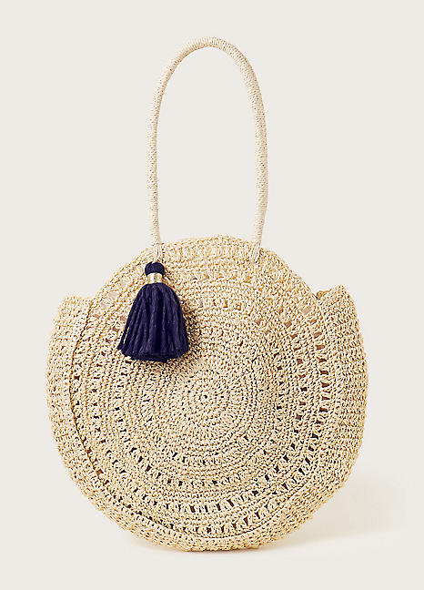 Round Raffia Beach Bag by Monsoon