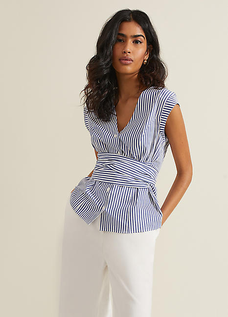 Phase Eight / フェイズエイト Stripe Shirt PHASE EIGHT Stripe Shirt in Pink | endource