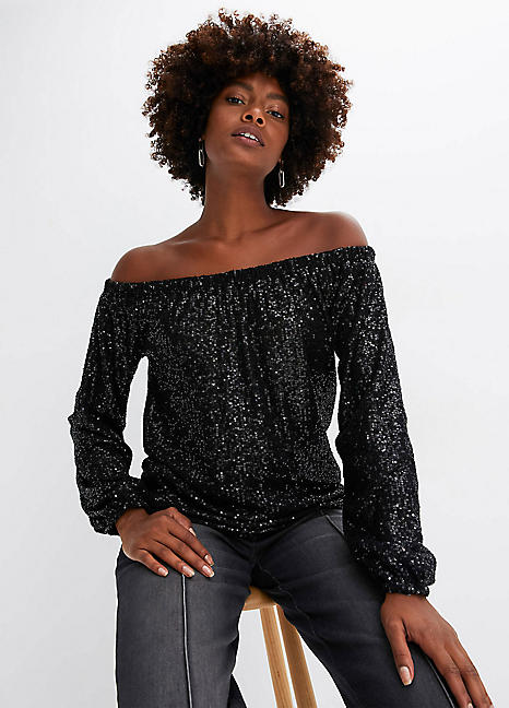 Ivory Sequin Jumper by Freemans