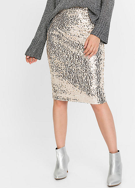 Sequin Pencil Skirt by bonprix