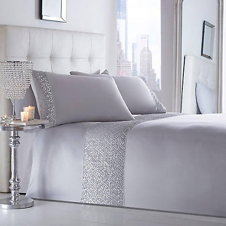 Shimmer Silver Duvet Set By Portfolio, King Size Duvet Cover Sets Argos Uk
