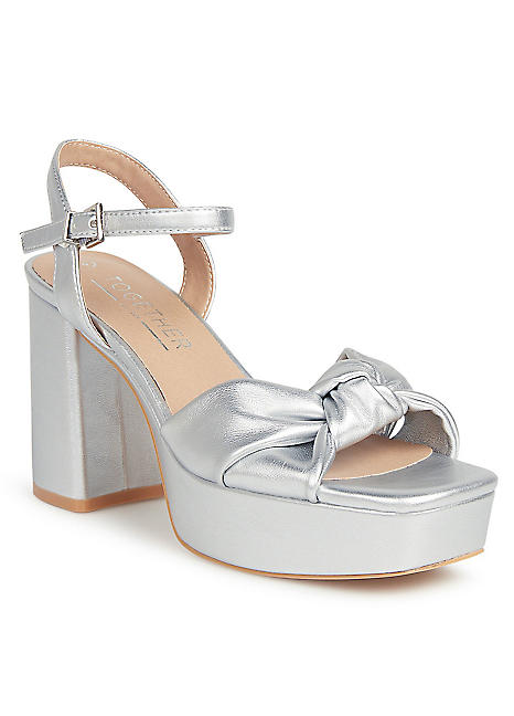 Silver Platform Sandals by Together Look Again