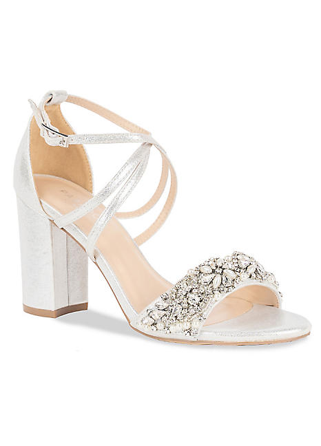 Silver high heel hot sale sandals wedding