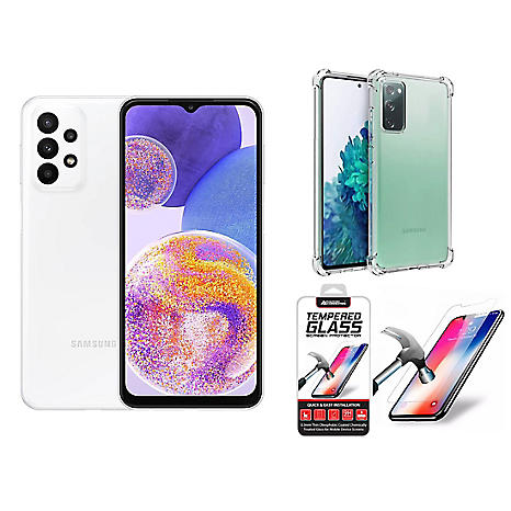 SIM Free Galaxy A23 5G 64GB Mobile Phone - White - Case Bundle