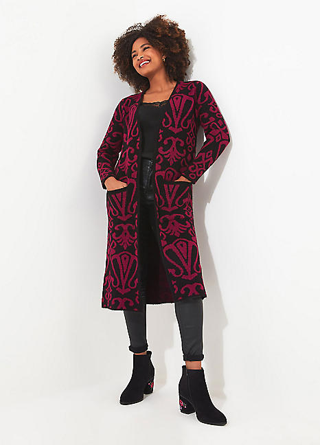 Long floral cardigan outlet duster