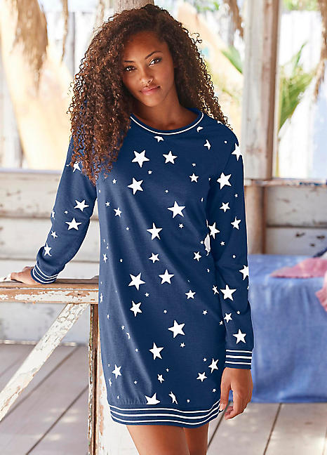 Star Print Nightgown by Again Look | Vivance Dreams