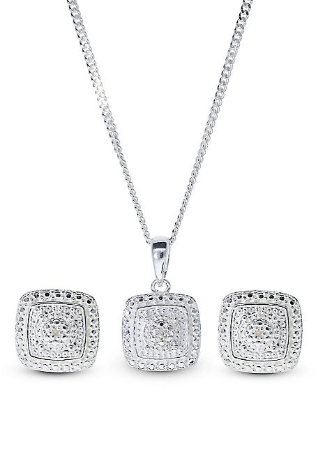 NEW [Set of 3] 925 Silver on sale Diamond Cube