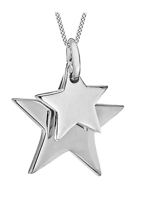 Sterling Silver Double-Star Pendant by Tuscany Silver | Look