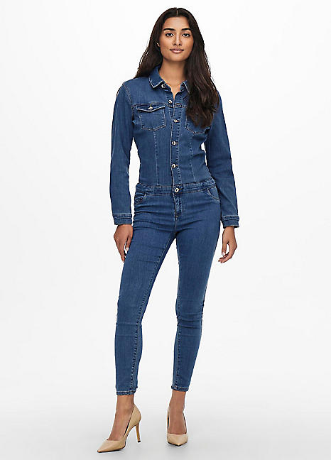 Stretch Denim Jumpsuit by Only | Look Again