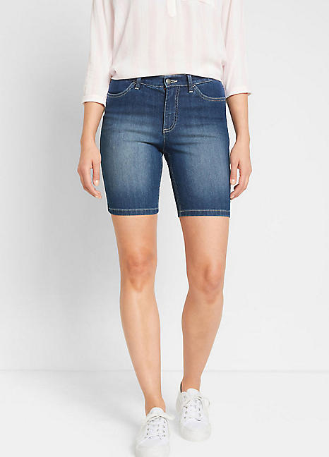 Plus size stretch denim shorts deals