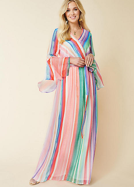 Striped on sale maxi dress