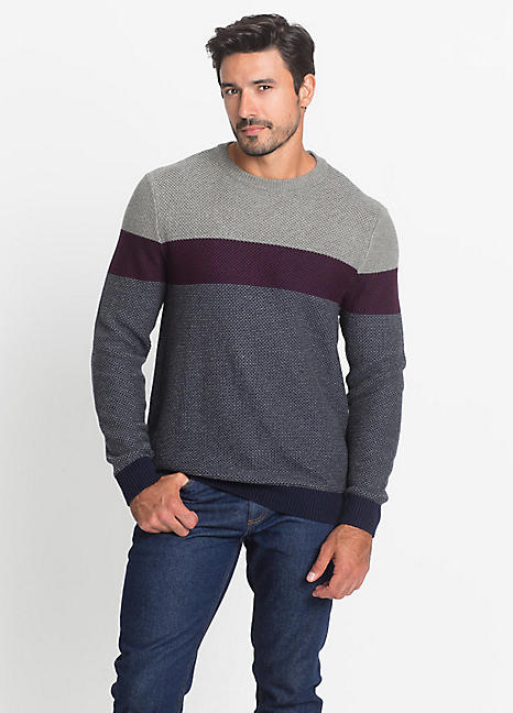 striped crew neck jumper