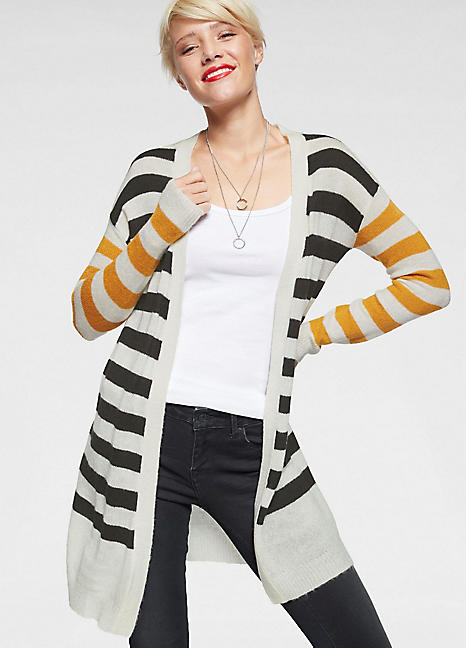 striped long cardigan womens