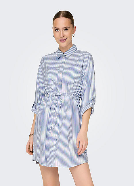 Striped Pattern Shirt Dress by Only