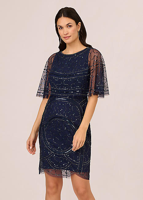 Studio Bead Mesh Popover Dress by Adrianna Papell Look Again