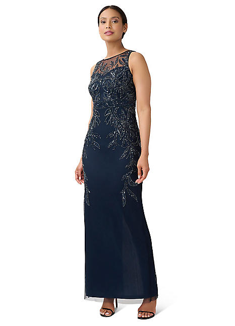 Studio Beaded Column Gown by Adrianna Papell Look Again