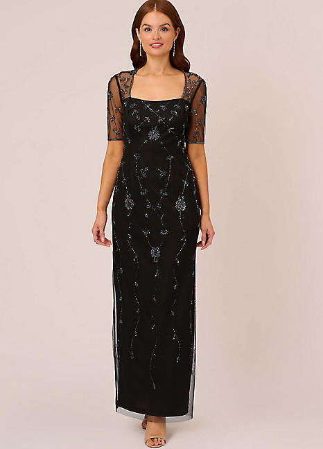 Studio Beaded Long Dress by Adrianna Papell