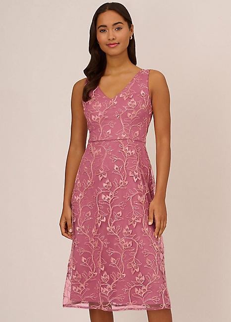 Adrianna papell clearance floral embroidered dress