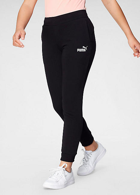 puma sweatpants black and white