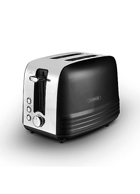 T20080BLK Ash 2 Slice Toaster Black Chrome by Tower Look Again