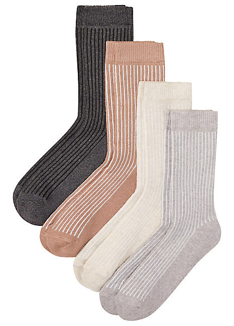 Thermal Pack of 4 Pairs of Ribbed Socks by bonprix