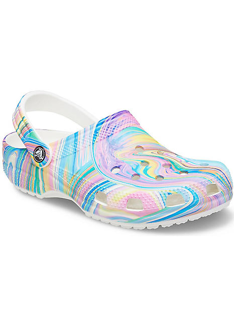 rainbow tie dye crocs