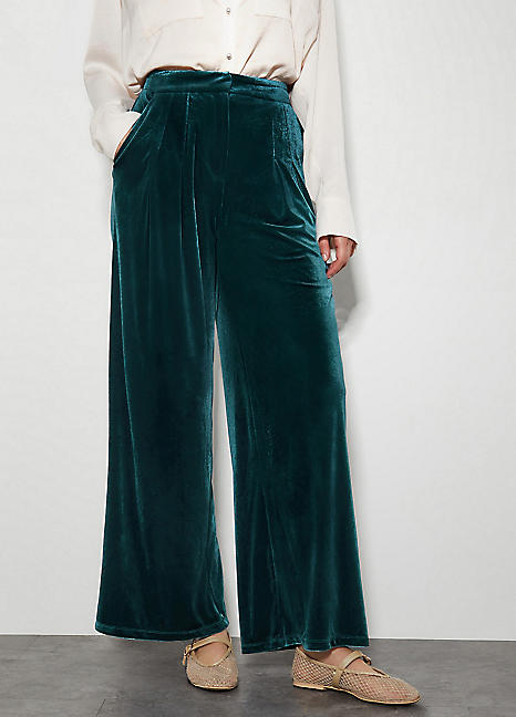 Velvet trousers wide fashion leg