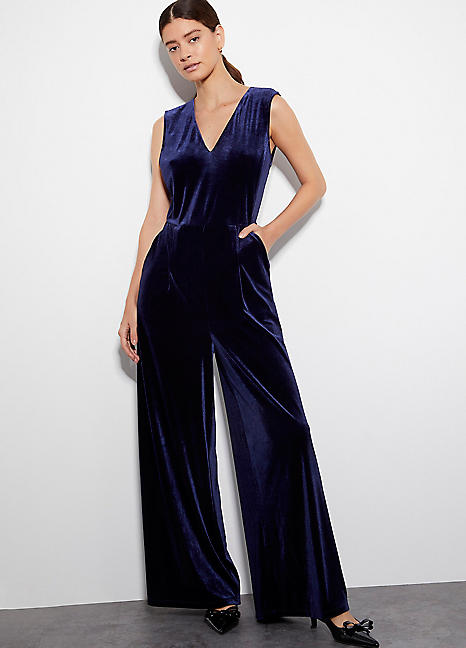 Vayle Velvet Jumpsuit by Monsoon