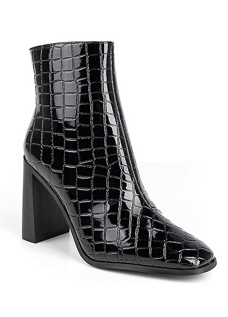 black croc studded boots