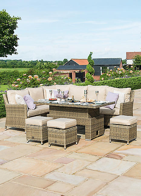 Maze Winchester Corner Dining Set with Ice Bucket Rising Table