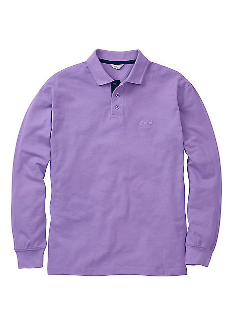 Long sleeve on sale purple polo shirt