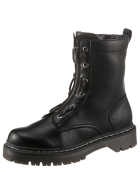 zip front biker boots