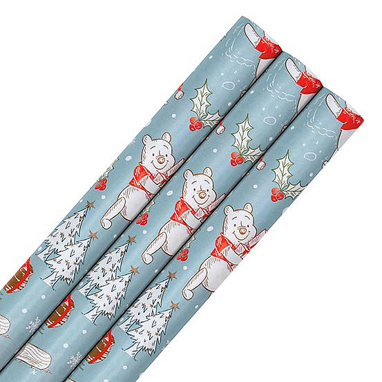 12m Christmas Wrapping Paper in 1 Winnie the Pooh Design by Hallmark