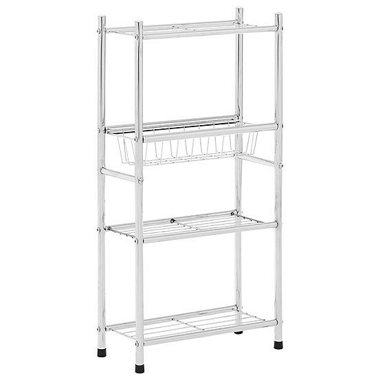 4 Tier Shelf Unit With Basket | Look Again