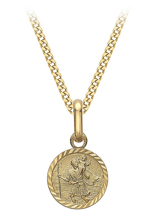 9ct gold st christopher and chain