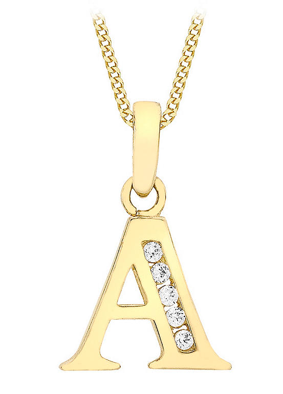 9 carat gold initial pendant