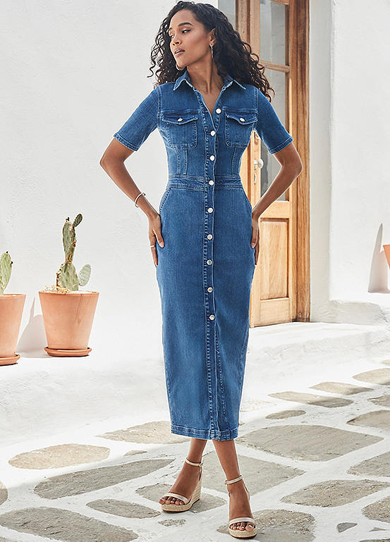 zalora denim dress Midi Denim Zalora Next Denim Dress Denim Midi Dresses Casual Denim Midi Dresses Blue denim Options:Mother Dress KG Casual Dresses Sisters, White Christmas
