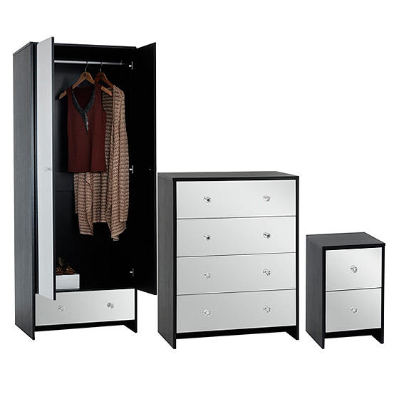 Aldford Mirrored Robe Chest Bedside, Mirrored Chest Of Drawers Furniture Village