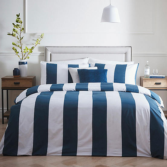 Alissia Blue Duvet Cover Set By, Blue And Gray Striped Duvet Cover Set