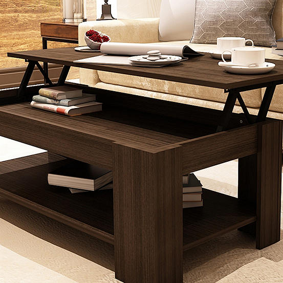 Storage Coffee Tv Dinner Table, Carrier 50 Wide Espresso Lift Top Storage Coffee Table