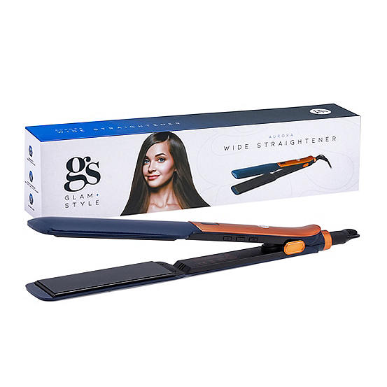 Aurora Blue Wide Straightener with copper accents by Glam & Style | Look  Again