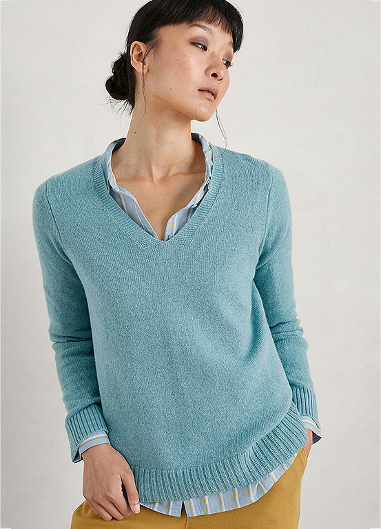 Blue Classic Hendra Lane Jumper by Seasalt Cornwall | Look Again